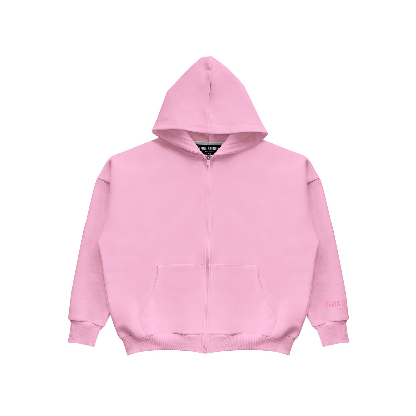 Oversized Zip Hoodie - Light Pink
