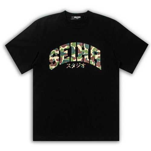 SEIHA STUDIOS – T-Shirt Oversize Noir / Camo Vert スタジオ