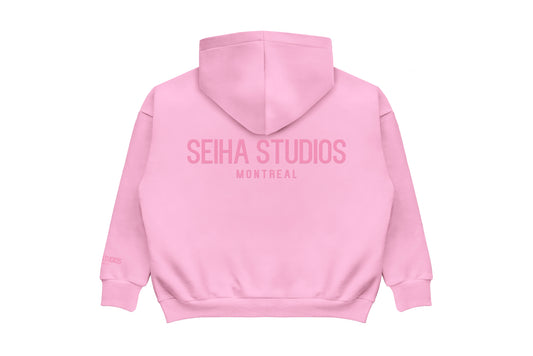 Oversized Zip Hoodie - Light Pink