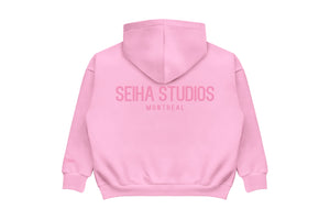 Oversized Zip Hoodie - Light Pink