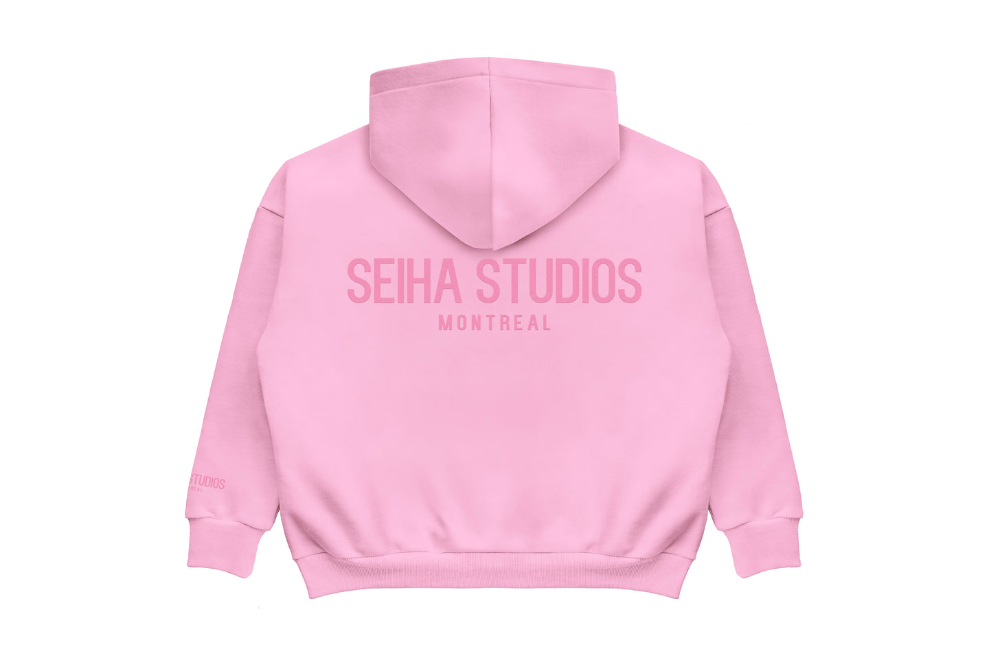 Oversized Zip Hoodie - Light Pink