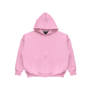 Oversized Zip Hoodie - Light Pink